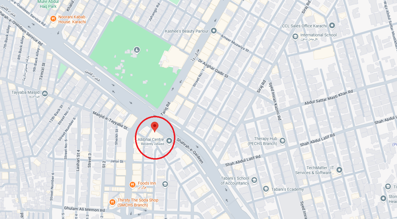 Map location for Ali Bhai Center